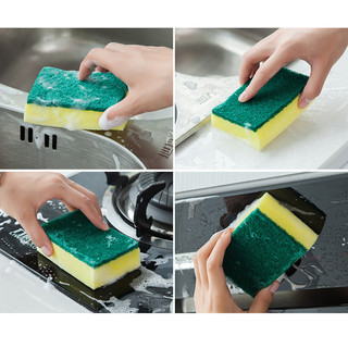 Miếng rửa chén bát 2 mặt xanh vàng cọ rửa xoong