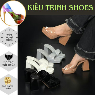 Giày dép nữ cao gót đế đúp cao 10p quai ngang , thời trang , kiều trinh shoes