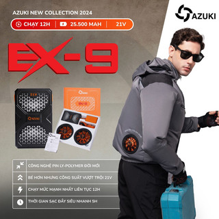 Áo Điều Hòa AZUKI EX9 Hot Nhất 2024, Quạt 21V Chạy Dài Nhất Thị Trường 12->24 Tiếng [ BH 12 Tháng]