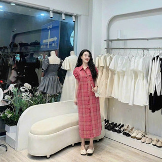 Đầm Bầu Thời Trang KA - Váy Bầu Sông Sở Chất Thô Sọc Kẻ Freesize Dưới 70kg
