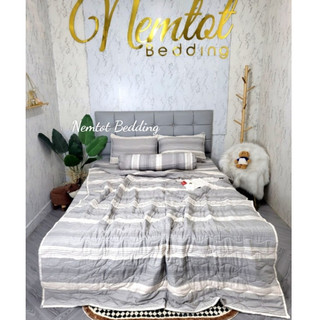 🎀mẫu mới về🎀 trọn bộ chăn ga gối lụa tencel cao cấp thoáng mát mềm mại, bộ 5 món gồm chăn chần bông, áo ôm khóa kéo_hcm