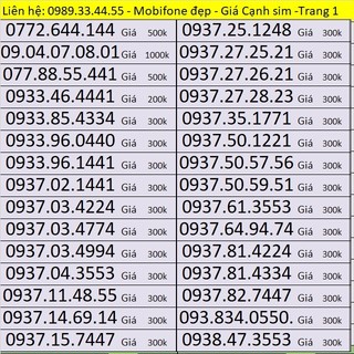 Sim Số Mobifone Đẹp - Các dạng đẹp và dễ nhớ - đọc qua nhớ ngay