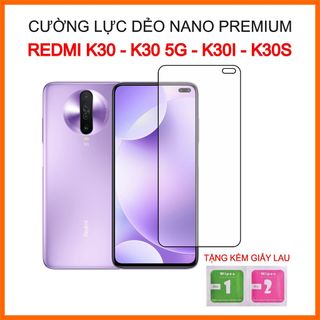 Cường lực xiaomi redmi k30, k30 5g, k30i, k30s, cường lực dẻo 9h+