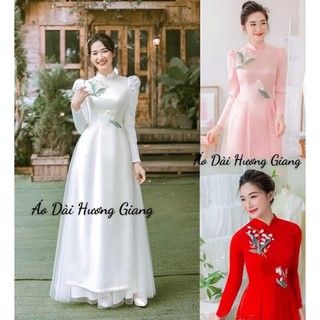 Áo dài cưới đẹp dành cho cô dâu ngày trọng đại - Áo Dài Hương Giang - chất liệu lụa mềm mại, trẻ đẹp