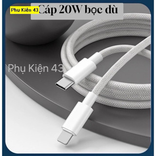 Cáp sạc 20w được bọc dù, dây sạc siêu nhanh dùng cho tất cả dòng máy từ 7 đến 14 - Phụ Kiện Sạc 43