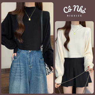 Áo thun tay dài cổ lọ nữ bigsize cô nhỏ phong cách Hàn Quốc chất vải nỉ gân dày dặn basic thời trang thanh lịch G136