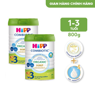 Combo 2 lon Sữa bột công thức HiPP 3 Organic Combiotic 800g hỗ trợ tiêu hóa, tăng chiều cao (2 lon x 800g)