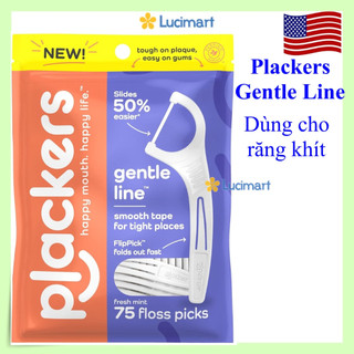 Tăm chỉ nha khoa Plackers Gentleslide hương bạc hà [Hàng Mỹ]