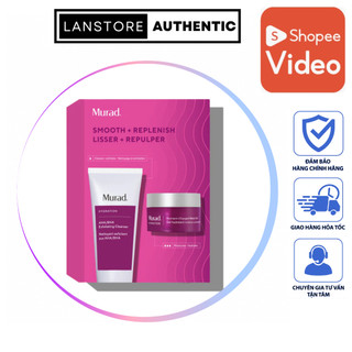 Combo dưỡng da Gel sạc nước Nutrient-Charged Water Gel và sữa rửa mặt AHA/BHA Exfoliating Cleanser MURAD