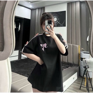 Áo thun thêu nơ dây hồng siêu kute siêu đẹp tay lỡ