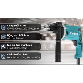 Máy khoan búa điện makita hp1630 710w