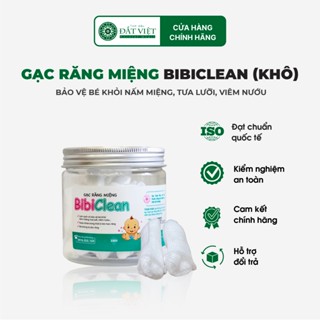 Gạc Rơ Lưỡi (Khô) Bibi Clean, Làm Sạch Răng, Lưỡi, Nướu và Khoang Miệng Cho Bé - Hũ 20 gạc