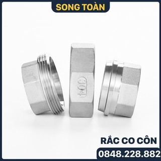 Rắc co côn inox 304, rắc co hơi đầu côn ren trong 13 17 21 27 34