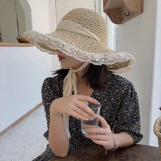 Mũ cói tiểu thư đi biển thắt nơ xinh xắn