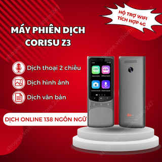 Máy phiên dịch corisu z3 - dịch 138 ngôn ngữ - kết nối wifi/4g - dịch giọng nói 2 chiều chính xác