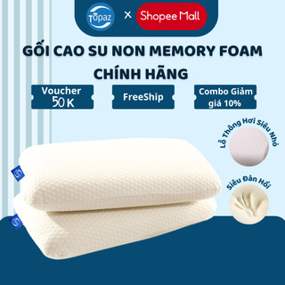 Gối ngủ memory foam chính hãng TOPAZ ruột gối cao su non người lớn hỗ trợ chống trào ngược phù hợp với mọi tư thế nằm