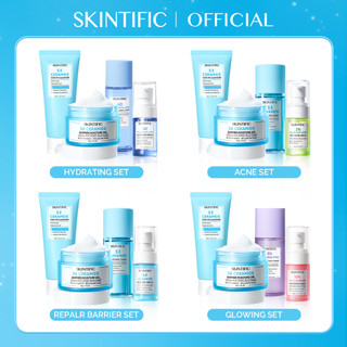  SKINTIFIC Combo 4pcs-gồm Sữa rửa mặt 5X 80ml + Toner 80ml + Toner 100ml + Serum 20ml + Kem dưỡng ẩm 5X 30g 