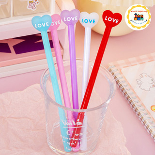 Combo 5 Bút Trái Tim Love, Bút Mực Nước, Bút Nước Mực Màu Đen