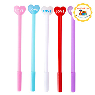 Combo 5 Bút Trái Tim Love, Bút Mực Nước, Bút Nước Mực Màu Đen