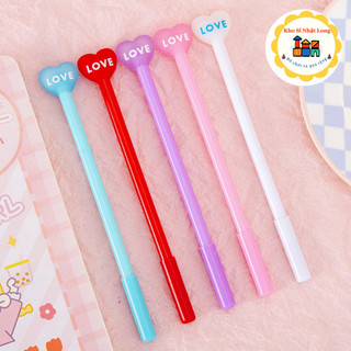 Combo 5 Bút Trái Tim Love, Bút Mực Nước, Bút Nước Mực Màu Đen