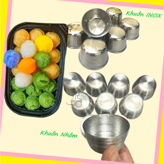 10 Khuôn bánh bò bi, Bánh da lợn, Bánh Flan khuôn NHÔM / INOX làm bánh bò bông, Bánh da lợn, Bánh Flan, Bánh bò