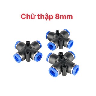 đầu nối chữ T  + nhựa nối ống 8mm cho hệ thống phun sương
