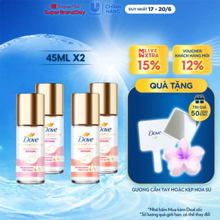 Combo2 Lăn ngăn mùi dưỡng sáng cao cấp Dove tinh chất serum dành cho nữ với 3% Niacinamide giúp da sáng mịn đều màu 45ml