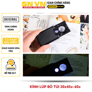 Kính lúp bỏ túi độ phóng đại 30x-45x-60x kết hợp đèn soi tiền giả