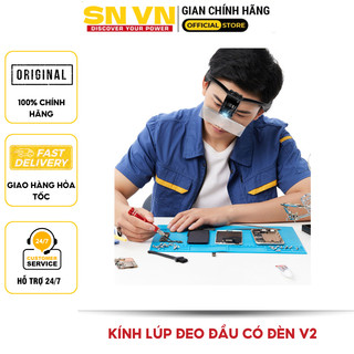 Kính lúp đeo đầu có đèn v2