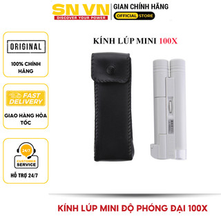 Kính lúp mini 100X tích hợp đèn chiếu sáng, phóng đại 100 lần