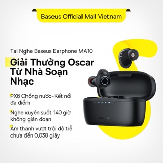 Tai Nghe Bluetooth 5.3 Không Dây Baseus MA10 nghe nhạc đến140h -48db chống ồn chống nước ipx6 4 enc mics 0/038s