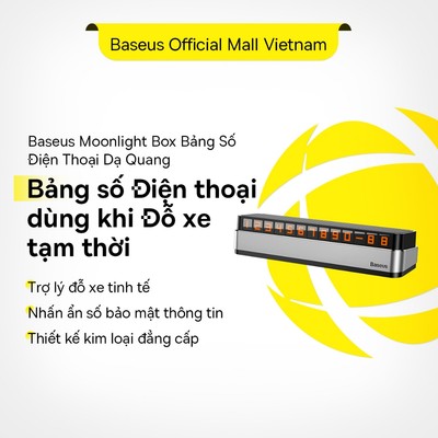 Bảng số điện thoại Baseus dạ quang dùng khi đỗ xe tạm thời, Bảng Đỗ xe thời trang sang trọng