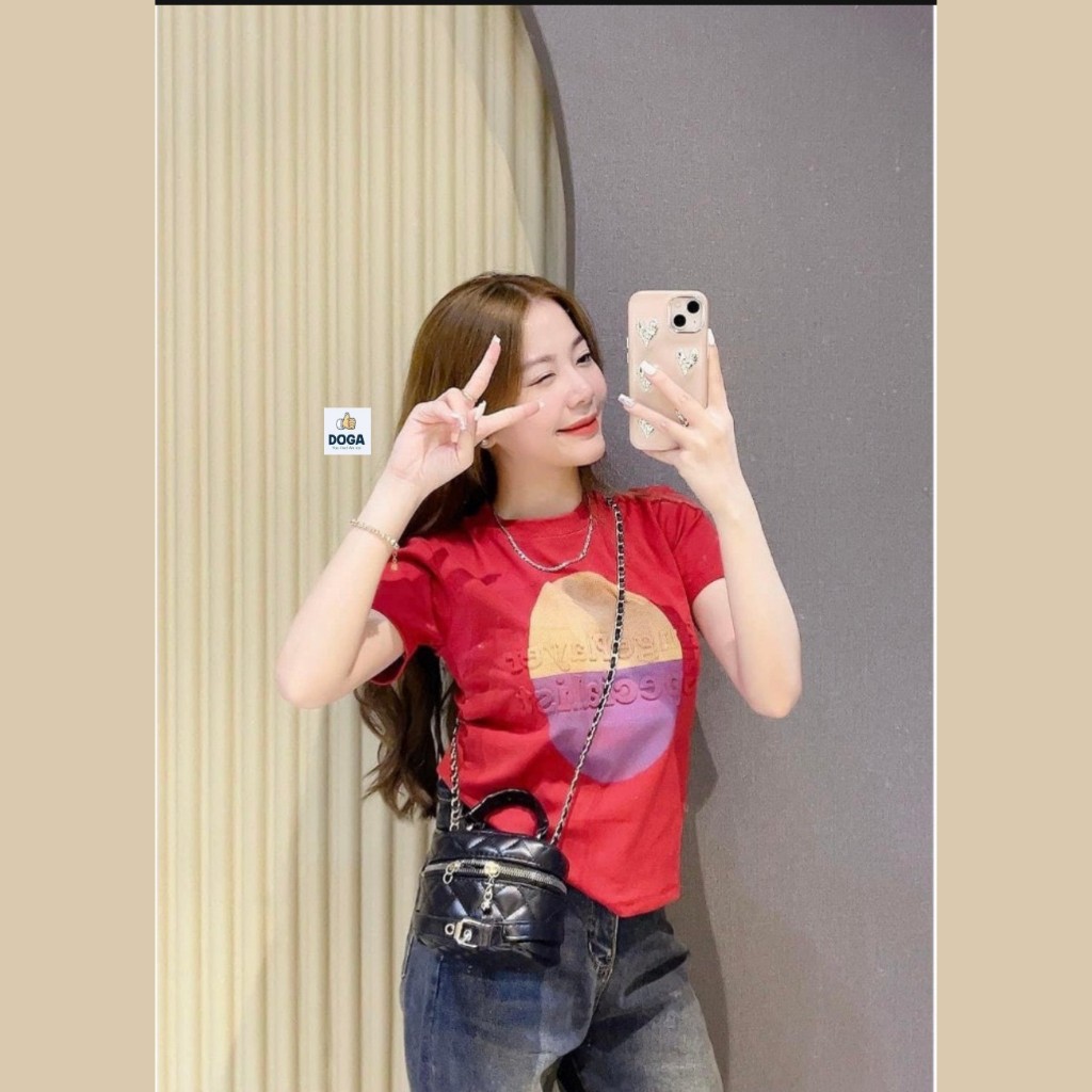 Áo Thun Babytee DOGA có size từ 35kg-70kg chất borip cotton điểm nhấn chữ dập nổi nhiều màu M174 | BigBuy360 - bigbuy360.vn