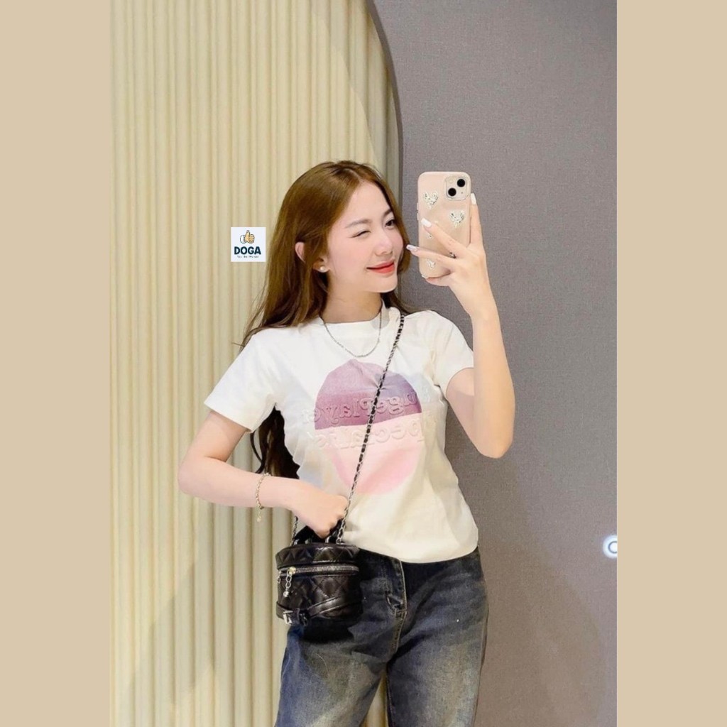 Áo Thun Babytee DOGA có size từ 35kg-70kg chất borip cotton điểm nhấn chữ dập nổi nhiều màu M174 | BigBuy360 - bigbuy360.vn