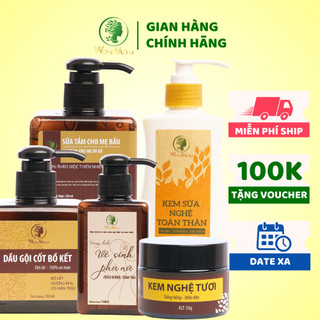 [ Giảm 50K - Đơn 479K ] Bộ chăm sóc sắc đẹp toàn diện Wonmom (kem nghệ tươi+ kem sữa nghệ+ sữa tắm+ dầu gội + DDVSPN )