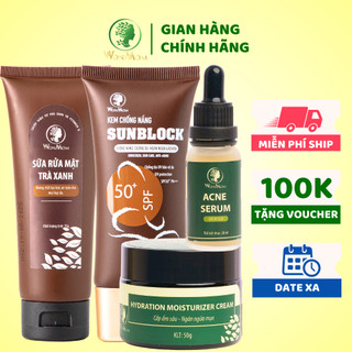 Bộ trắng da, sạch mụn, chống nắng chuyên sâu Wonmom