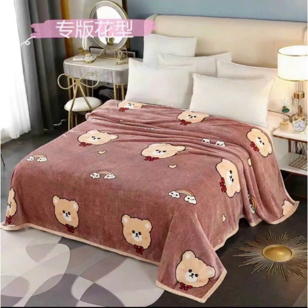 Chăn Lông Tuyết Nhung Sữa Dùng 4 Mùa Mềm Mịn Thoáng Khí  Kích Thước 2m x 2m3 CHăn Hè Thu Đông