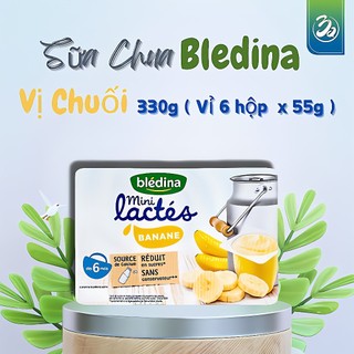 Sữa chua nguội bledina mini lactes pháp 330g vị chuối cho bé từ 6 - 36 tháng
