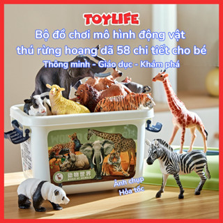 Bộ đồ chơi mô hình động vật thú rừng hoang dã 58 chi tiết cho bé đồ chơi giáo dục thông minh khám phá tự nhiên TOYLIFE