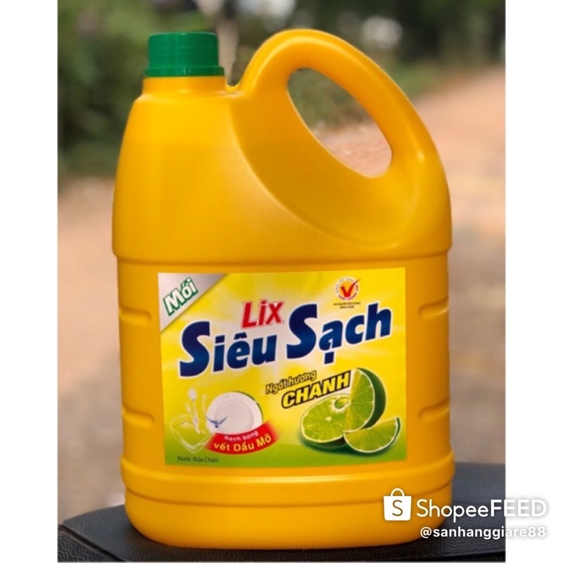 Nước Rửa chén Lix Siêu sạch Chanh 3,6kg