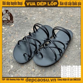 dép cao su 7 quai xỏ ngón tăm, thủ công của Vua dép lốp Phạm Quang Xuân, ảnh thật, bảo hàng và sẵn