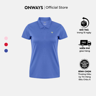 ONWAYS Áo Thun Nữ Thể Thao Nữ Nhanh Khô, Thoáng Mát COFFEE ZIP POLO