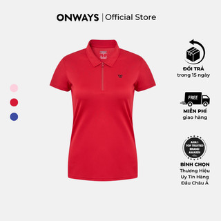 Áo thun nữ polo women zip multi onways