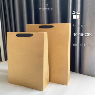 Bộ 10 cái - Túi quà giấy kraft nâu, mộc, chất liệu dày