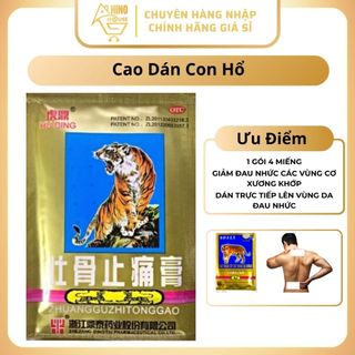 Miếng Dán Cao Dán Con Hổ Thái Lan - 1 Gói 4 Miếng Hỗ Trợ Đau Mõi Cơ Xương Khớp - Hinohouse