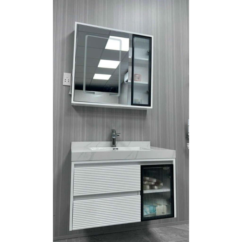 TỦ CHẬU LAVABO GƯƠNG LED 8022