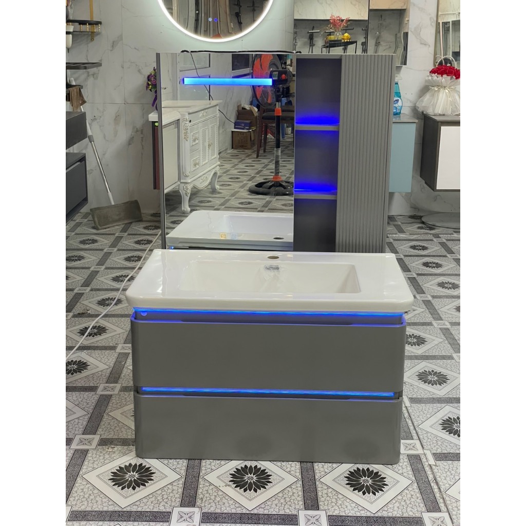 TỦ CHẬU LAVABO GƯƠNG LED