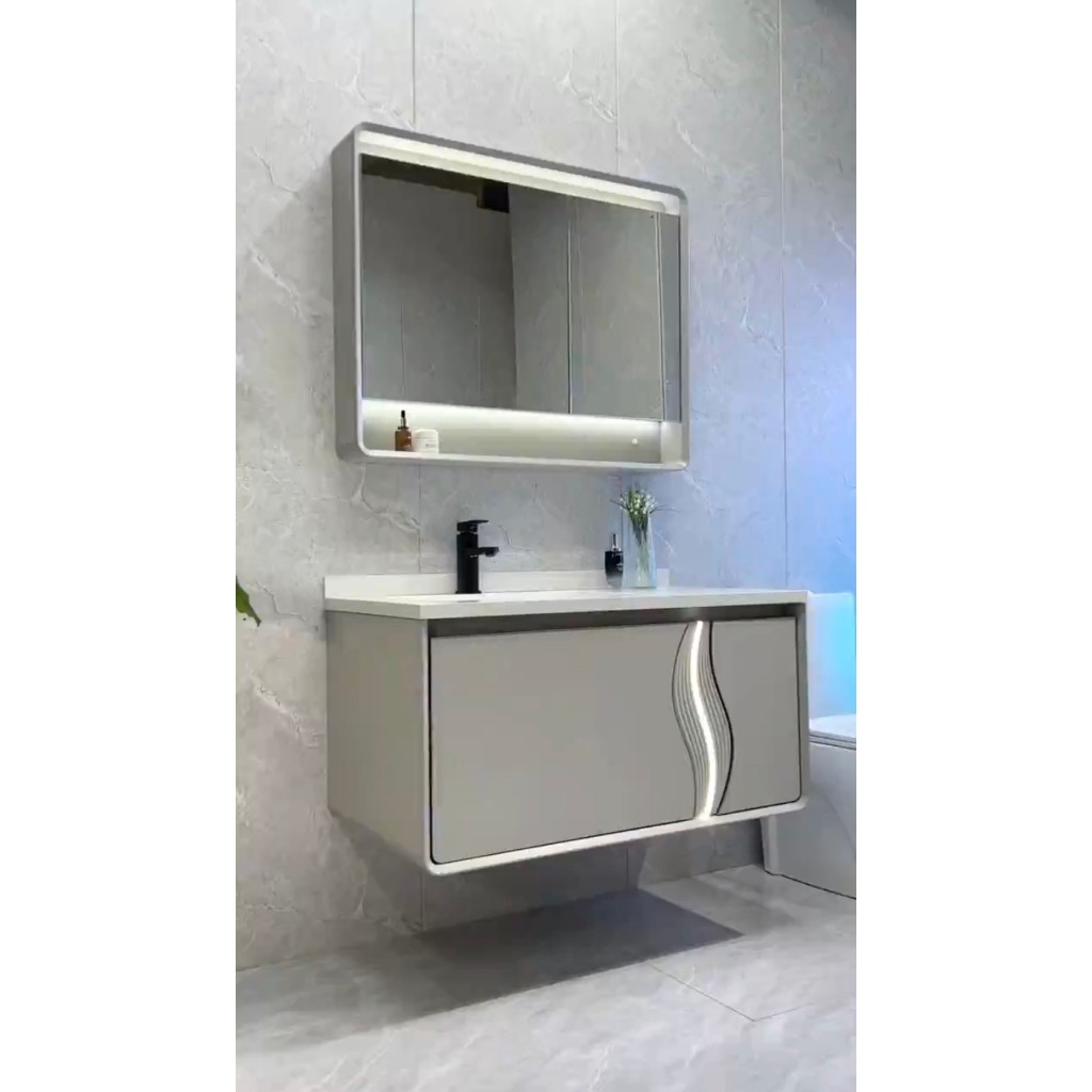 TỦ CHẬU LAVABO GƯƠNG LED