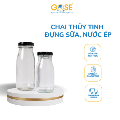 Lọ thủy tinh đựng sữa GOSE chai đựng nước ép sinh tố đồ uống handmade đủ kích cỡ