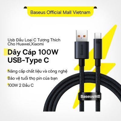 Cáp Sạc Baseus 100W USB Type C USB sang Type-C & cáp sạc 2 trong 1 thích hợp Cho Huawei Honor Samsung Xiaomi